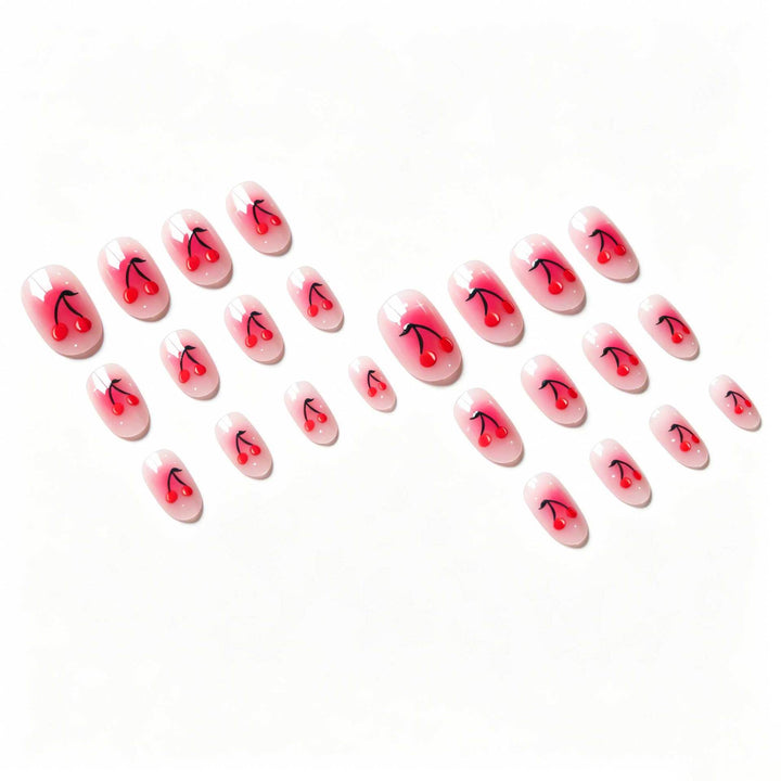 Kirsch-inspiriertes Gellack-Nageldesign