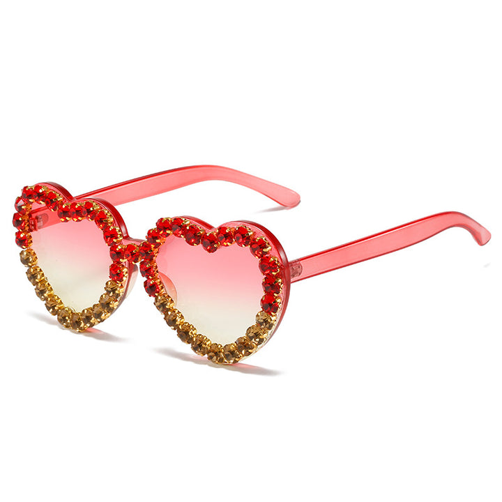 Herzförmige Glamour Sonnenbrille Karnz