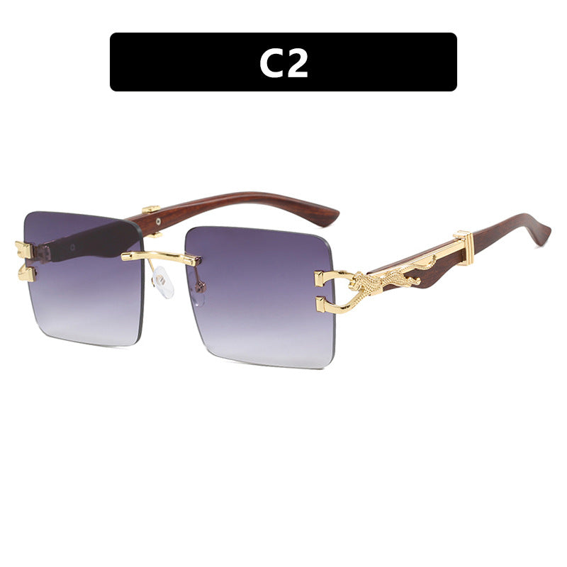 Damen elegante quadratische Sonnenbrille mit hochwertigem Holzrahmen Karnz