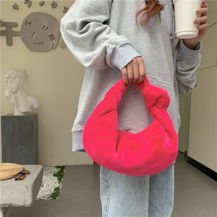 Weiche Plüsch Alltags-Handtasche