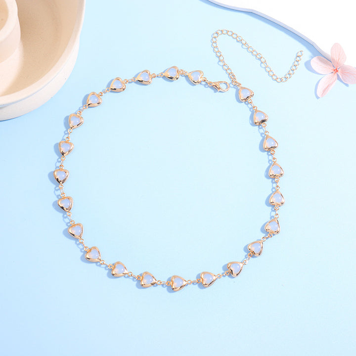 Herzförmige Edelstein Choker Halskette Karnz