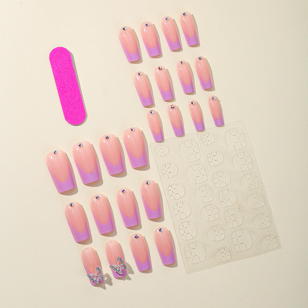 Elegante Schmetterlings-inspirierte Acryl-Nagelkunst-Erweiterungen Karnz
