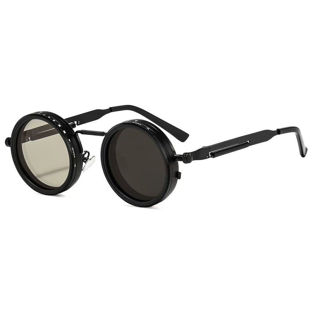 Damen vintage inspirierte runde Sonnenbrille mit einzigartigem Rahmen Karnz