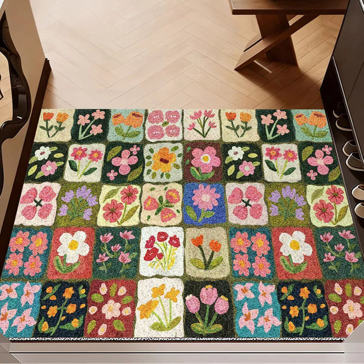 Vintage Blumenmuster Teppich