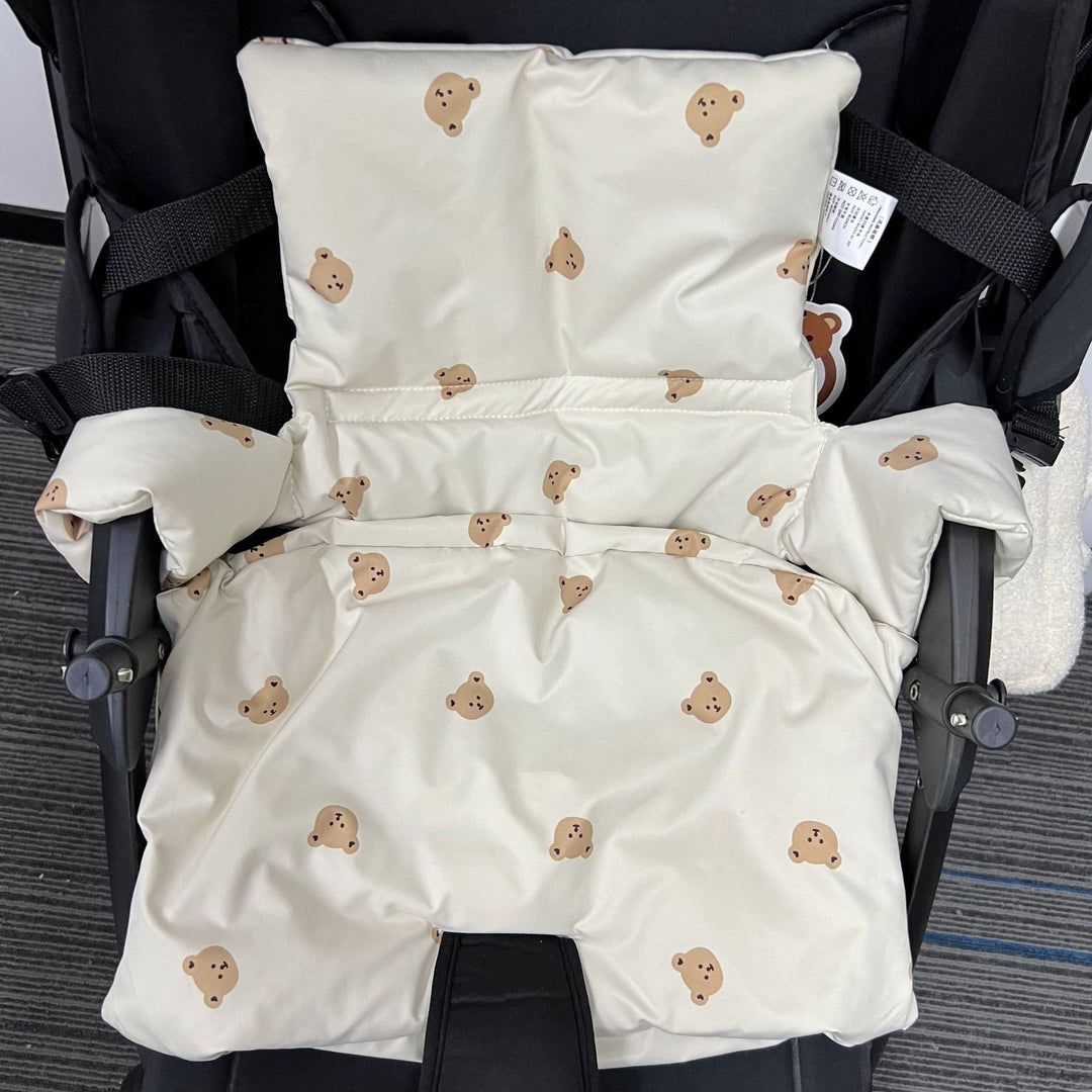 Polster-Set für Hochstuhl für Babys mit abnehmbarem Teddy-Applikation