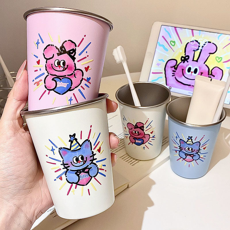 Trinkbecher mit Fröhlichem Katzenmotiv Karnz
