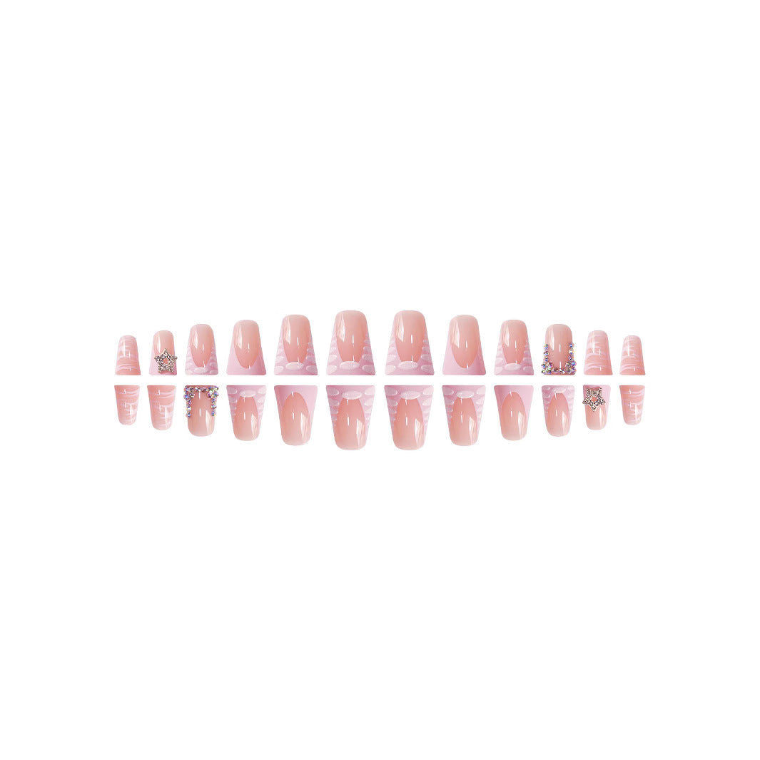 Künstlerisches Nail Set mit Strass-Akzenten zum Aufkleben Karnz