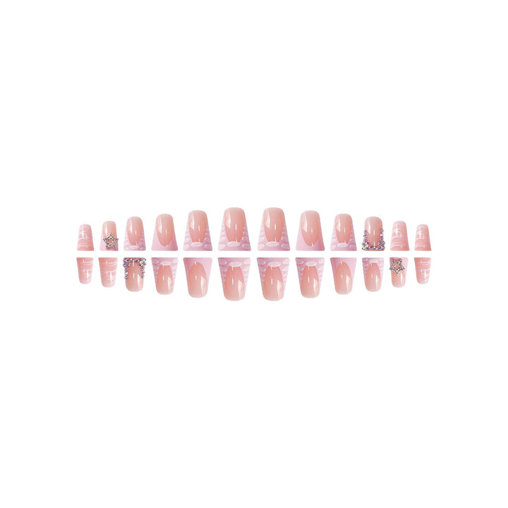 Künstlerisches Nail Set mit Strass-Akzenten zum Aufkleben Karnz
