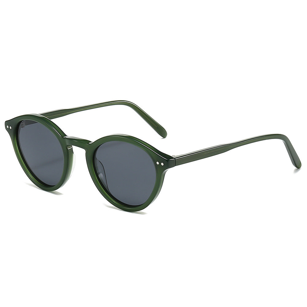 Damen modische Sonnenbrille mit trendigen runden Gläsern und stylischem Rahmen Karnz