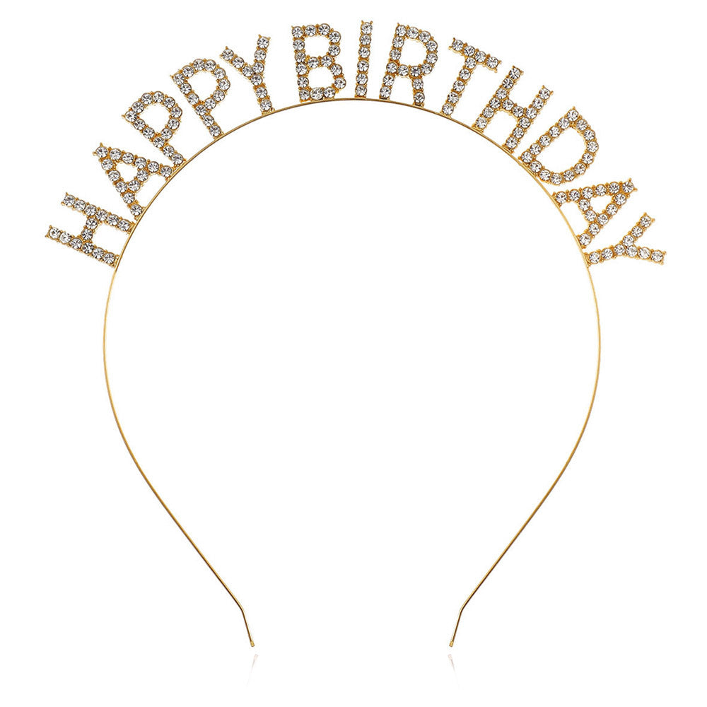 Damen Glitzernder Haarreif mit "Happy Birthday"-Aufschrift Karnz