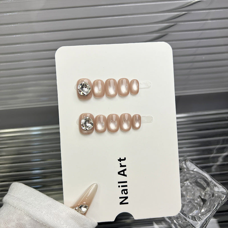 Glamouröse Strass-Akzent Press-On Nagelset