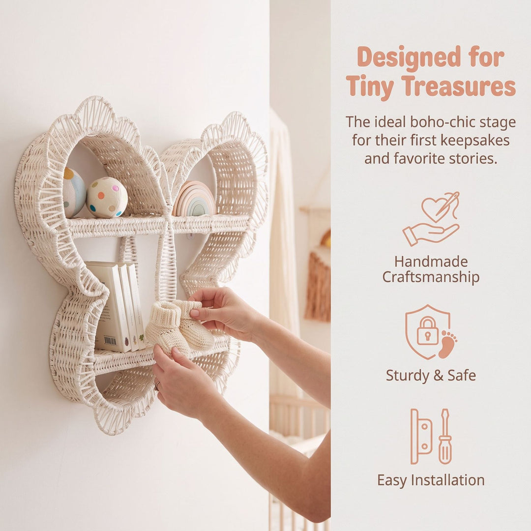 Verspieltes Wandregal im Schmetterlingsdesign Karnz