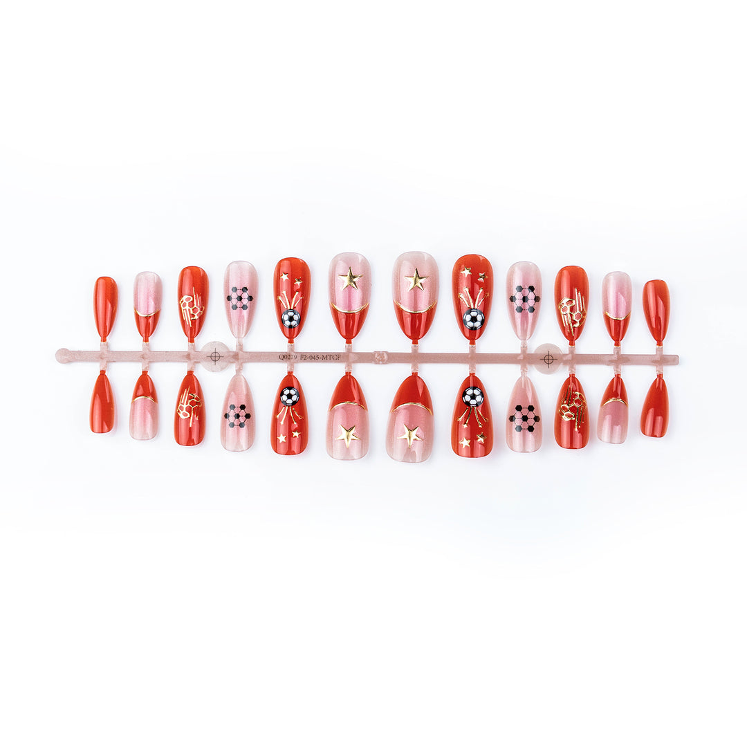 Sport-Themen Press-On Nail Art Set