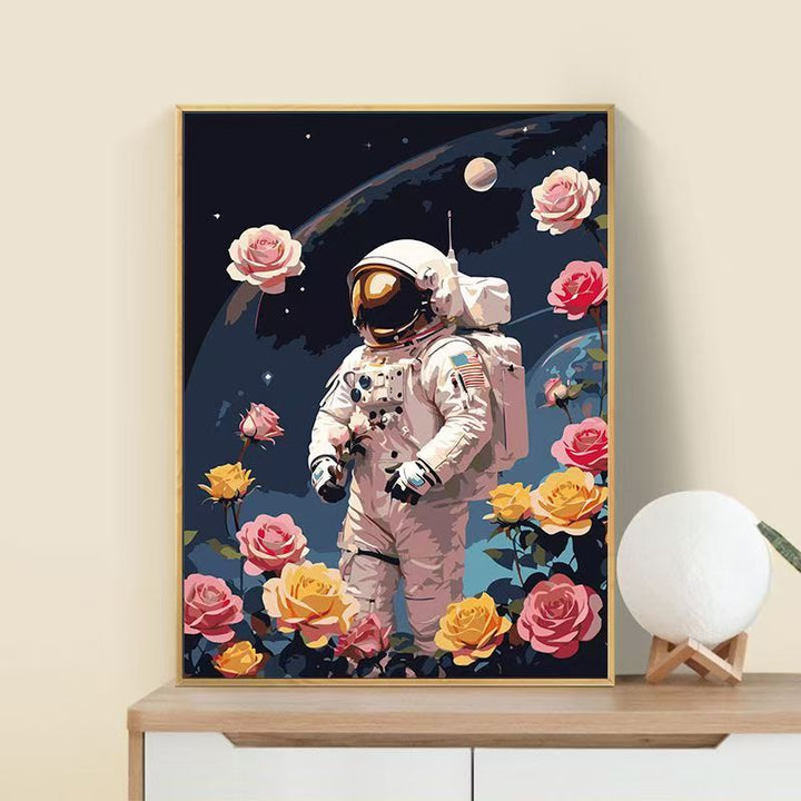 Astronaut Blumen Kunst Druck Karnz