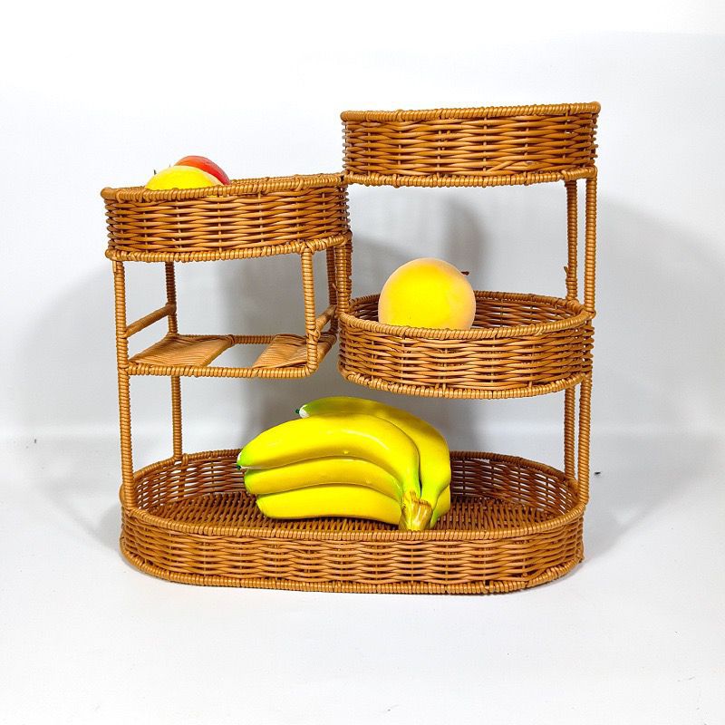 Unisex Rattan Ablage aus drei Ebenen Karnz