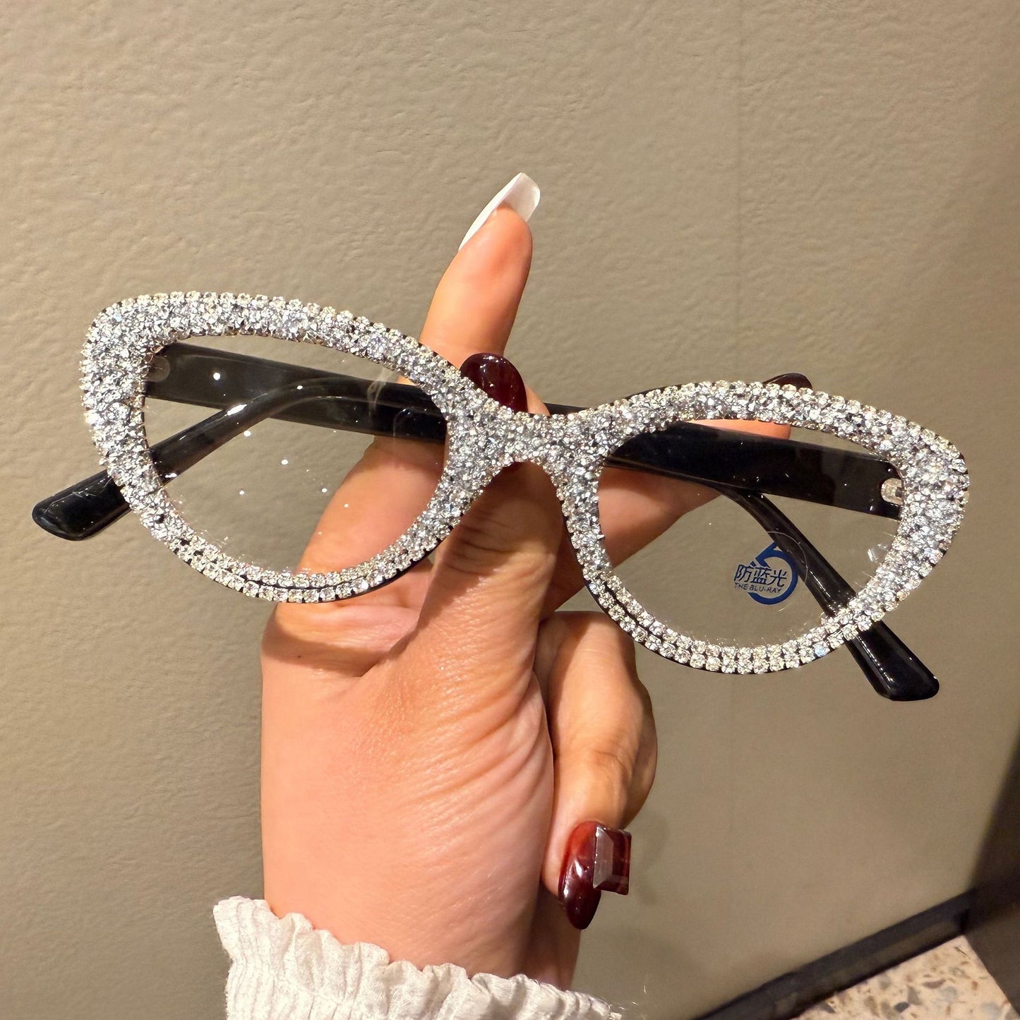 Damen Glitzernde Cat-Eye Sonnenbrille Karnz