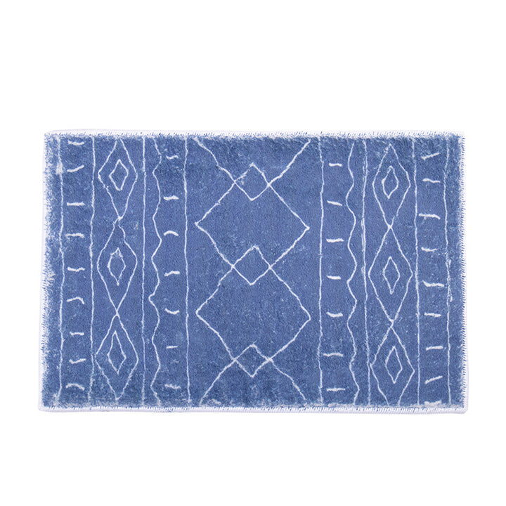 Weicher Hochflor-Badematten-Teppich mit Berber‑inspiriertem Rhombenmuster Karnz