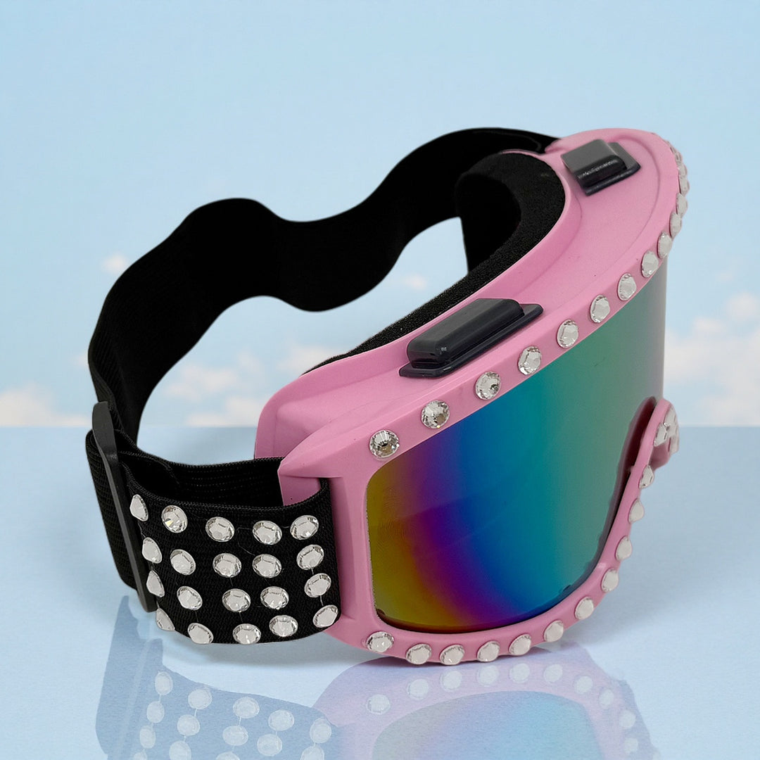 Damen modische Skibrille mit glitzernden Dekorationen Karnz