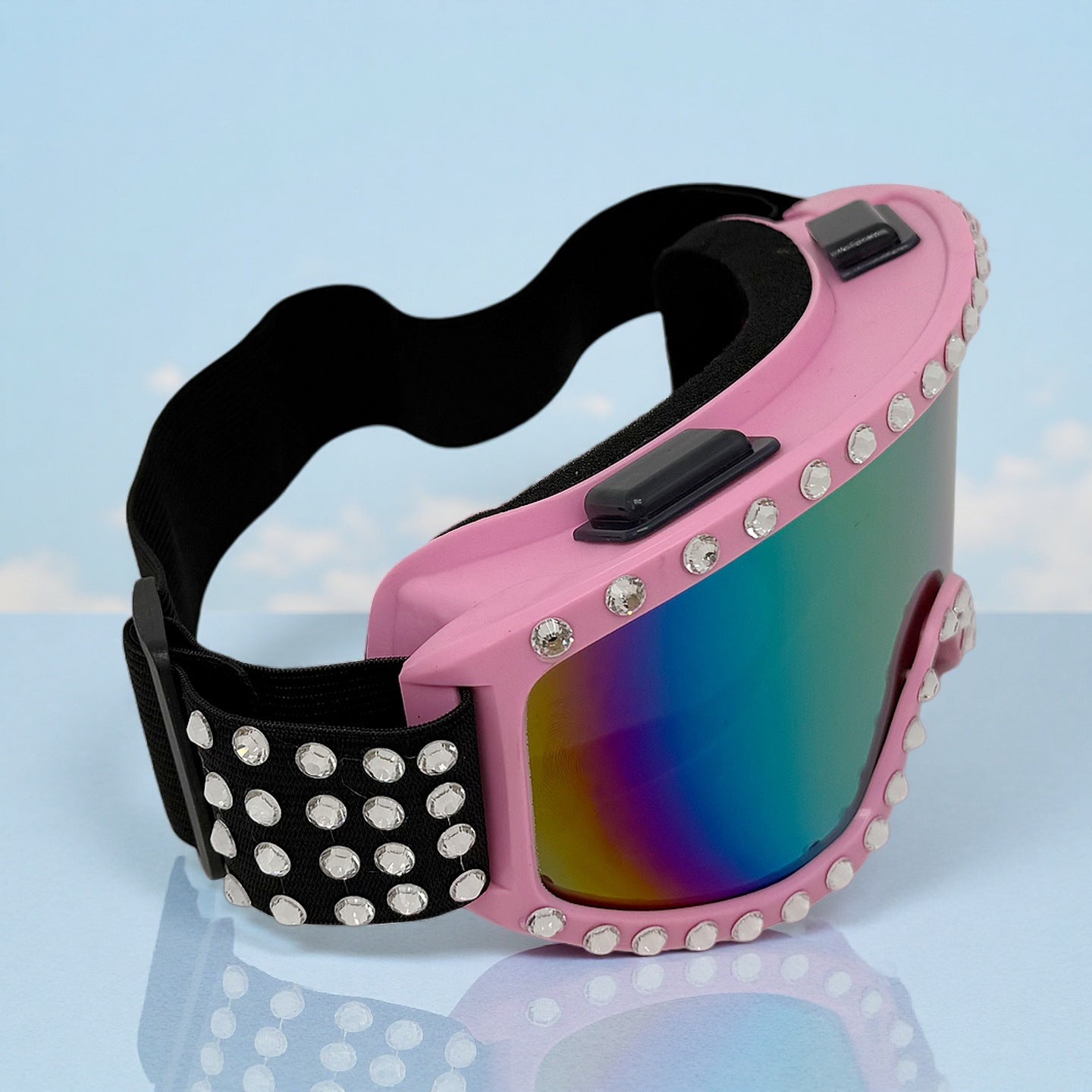 Damen modische Skibrille mit glitzernden Dekorationen Karnz