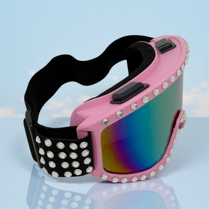 Damen modische Skibrille mit glitzernden Dekorationen Karnz