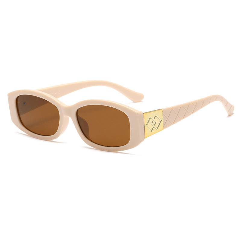 Damen moderne Sonnenbrille mit einzigartigem goldenem Rahmen Karnz
