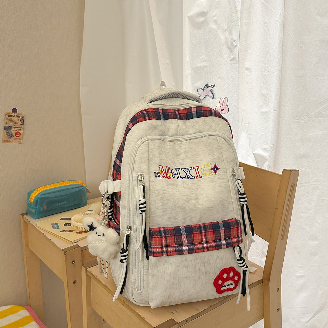 Verspielter Karomuster Rucksack Karnz