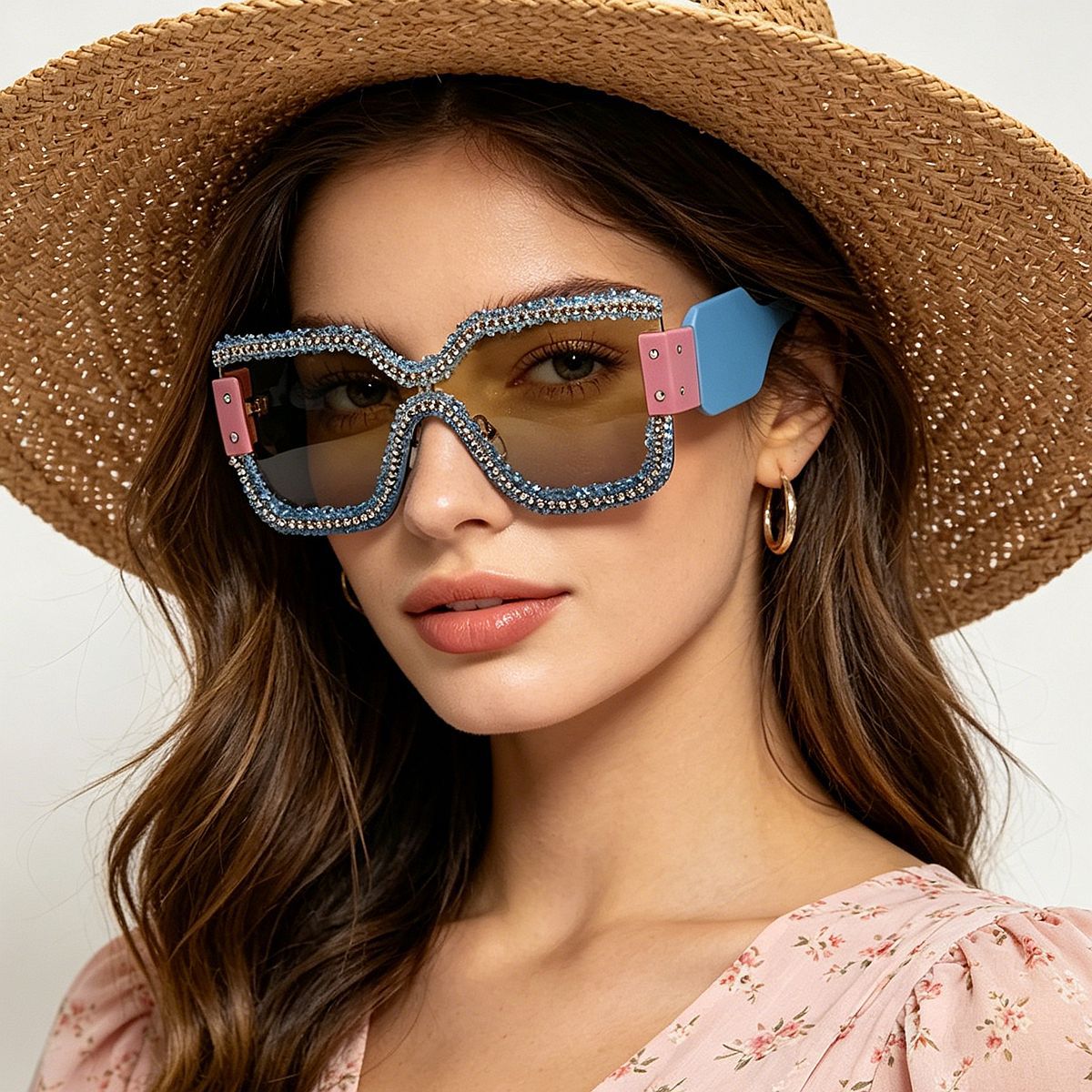 Damen modische Schutzbrille mit einzigartigem Kristallrahmen Karnz