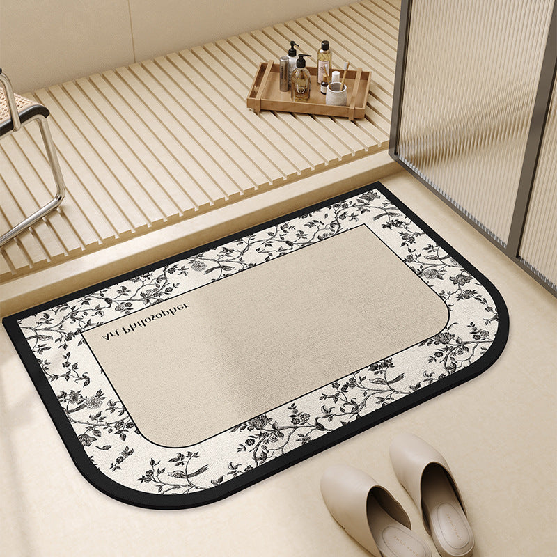 Vintage-inspirierte floral bedruckte Badematte