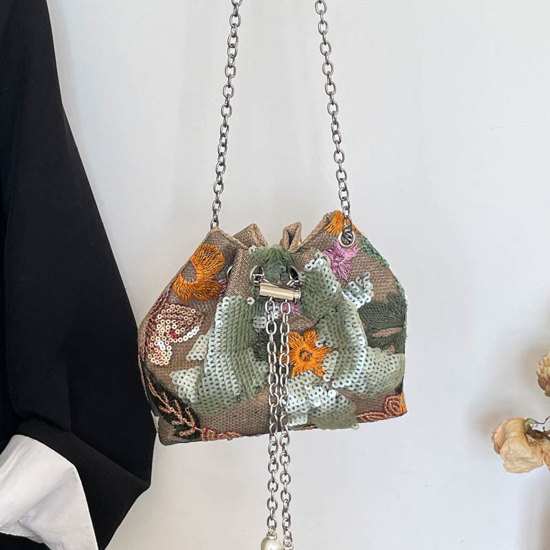 WoStylish Pailletten Zugverschluss Clutch Tasche Karnz