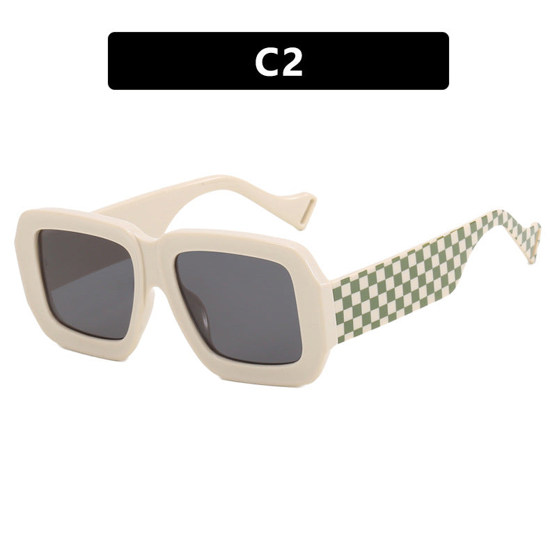 Damen modische Sonnenbrille mit eckigem Design und schickem Muster Karnz