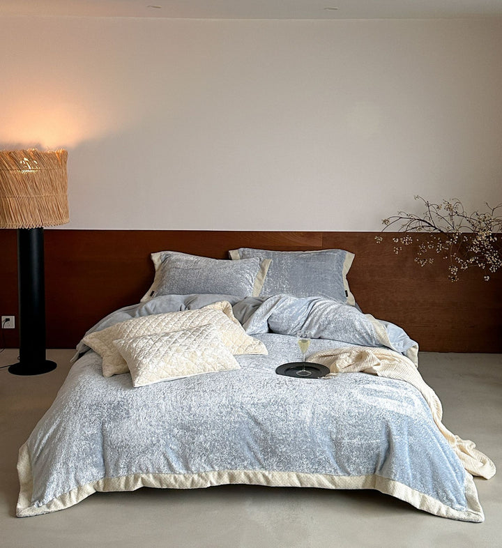 Flauschiges Samtvelours-Bettbezug-Set mit soften Plüschfasern und Hotelverschluss Karnz