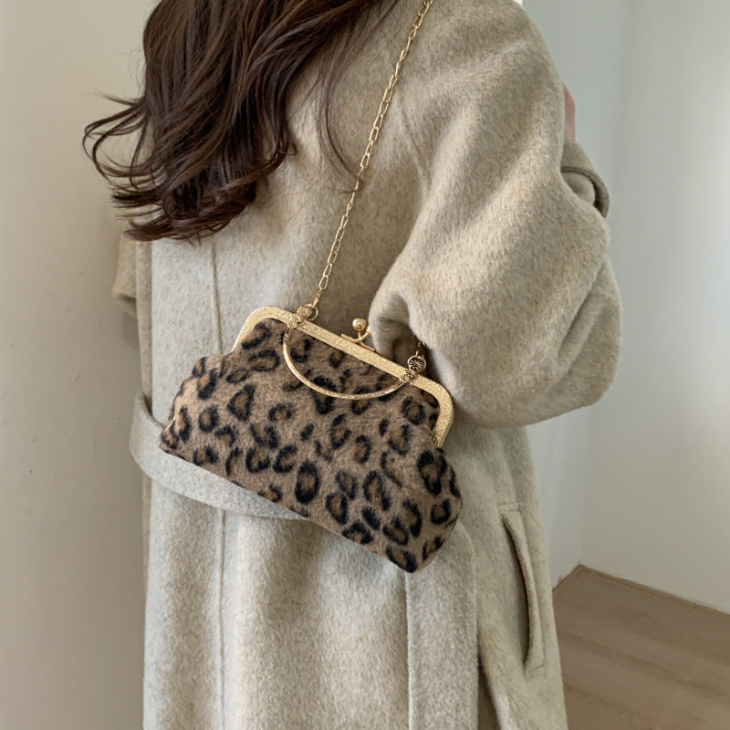 WoElegant Leopardenmuster Abendhandtasche Karnz