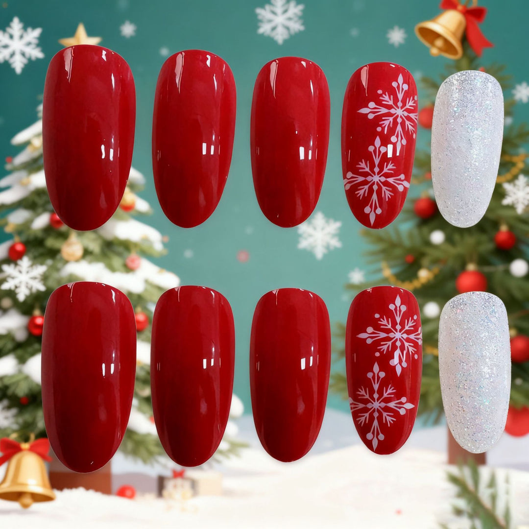 Elegante dekorative Weihnachtsnagelkunst Karnz
