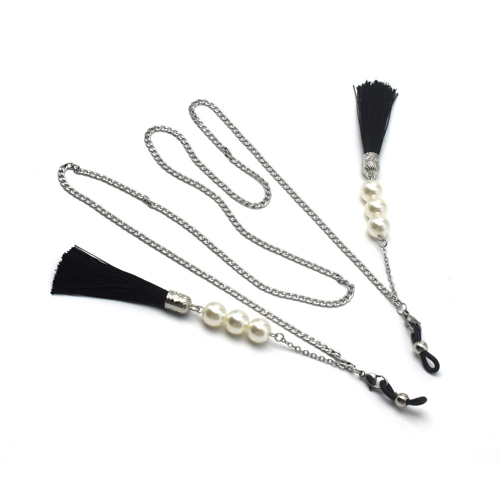 Eleganter Quaste Perlen Brillenhalter Karnz