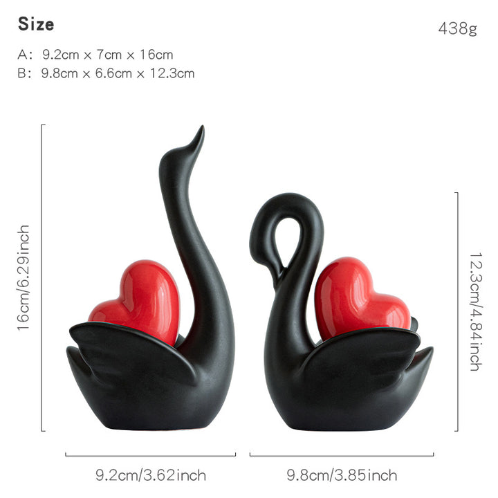 Elegante und romantische Schwäne Dekorationsfigur Karnz