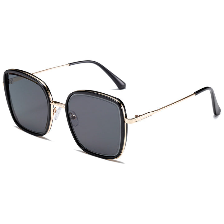 Damen Premium Sonnenbrille mit quadratischem Rahmen und verspiegelten Gläsern Karnz