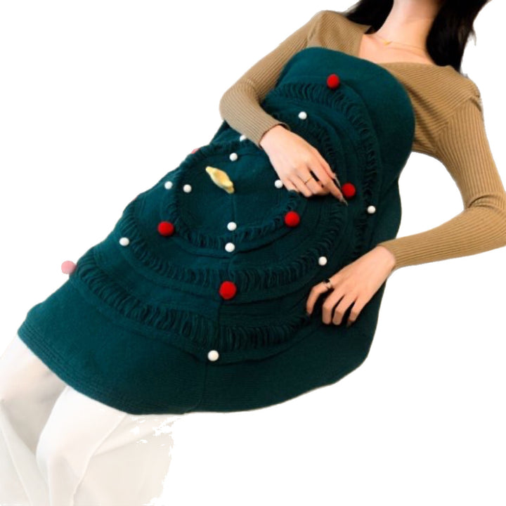 Strukturierte Strickwurfdecke
