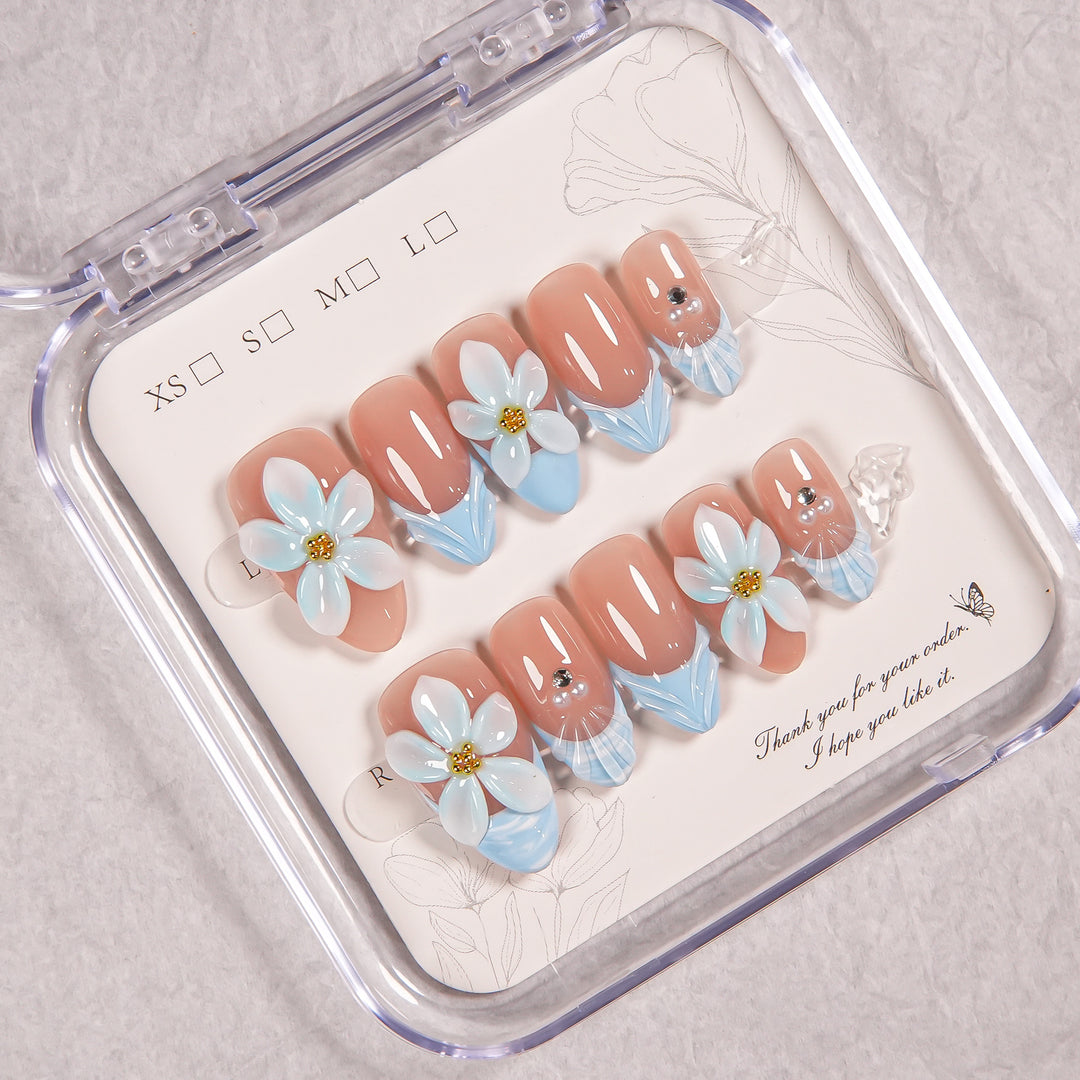 Blumen Schmuck Press-On Nagel Verbesserungen