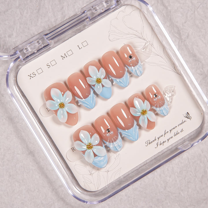 Blumen Schmuck Press-On Nagel Verbesserungen