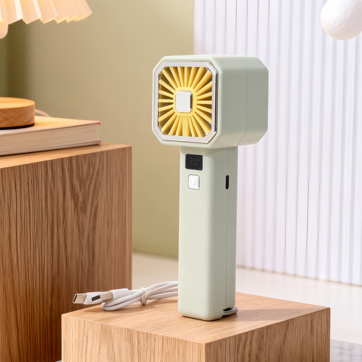 Unisex Tragbarer Handventilator mit digitaler Geschwindigkeitsanzeige Karnz