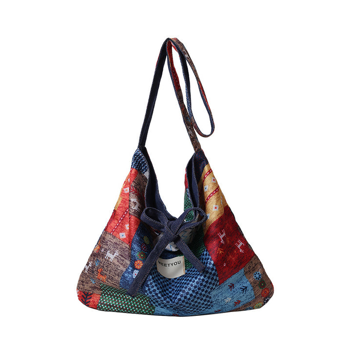 Künstlerische Patchwork Sling Bag Karnz