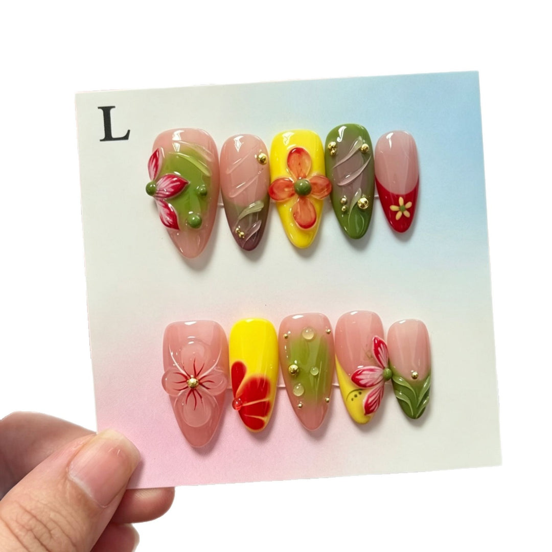 Künstlerisches Floral Press-On Nagelset  1791773627