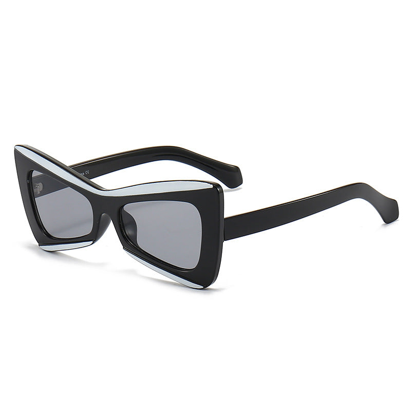 Damen Modische Cat-Eye-Sonnenbrille mit breitem Rahmen Karnz