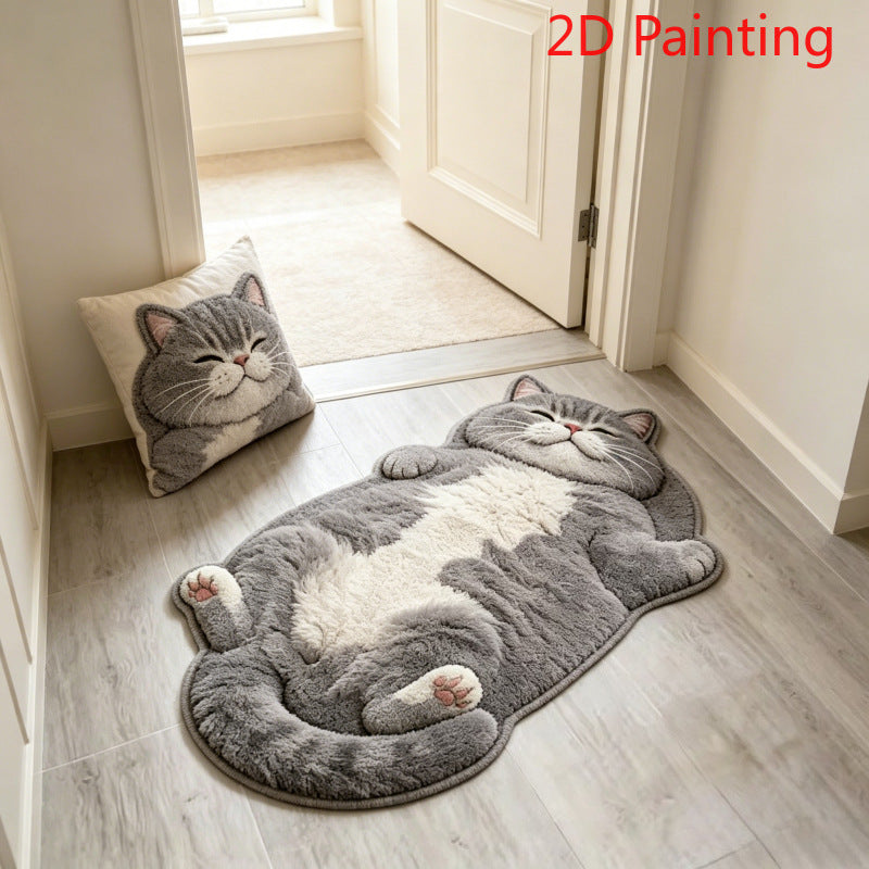 Plüsch katzenförmige Badematte