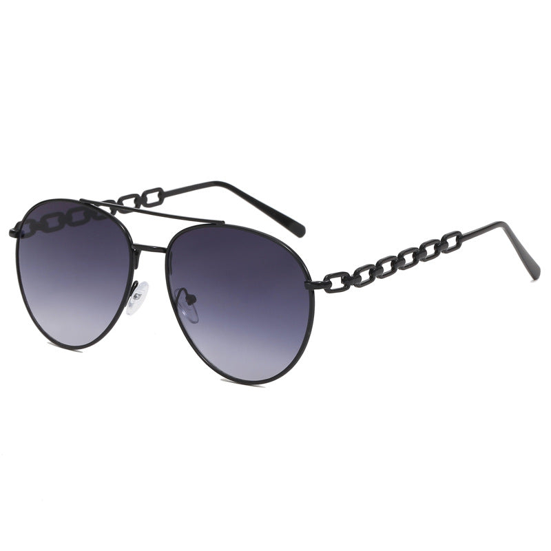 Damen Oversized Sonnenbrille mit modischem Kettenrahmen Karnz