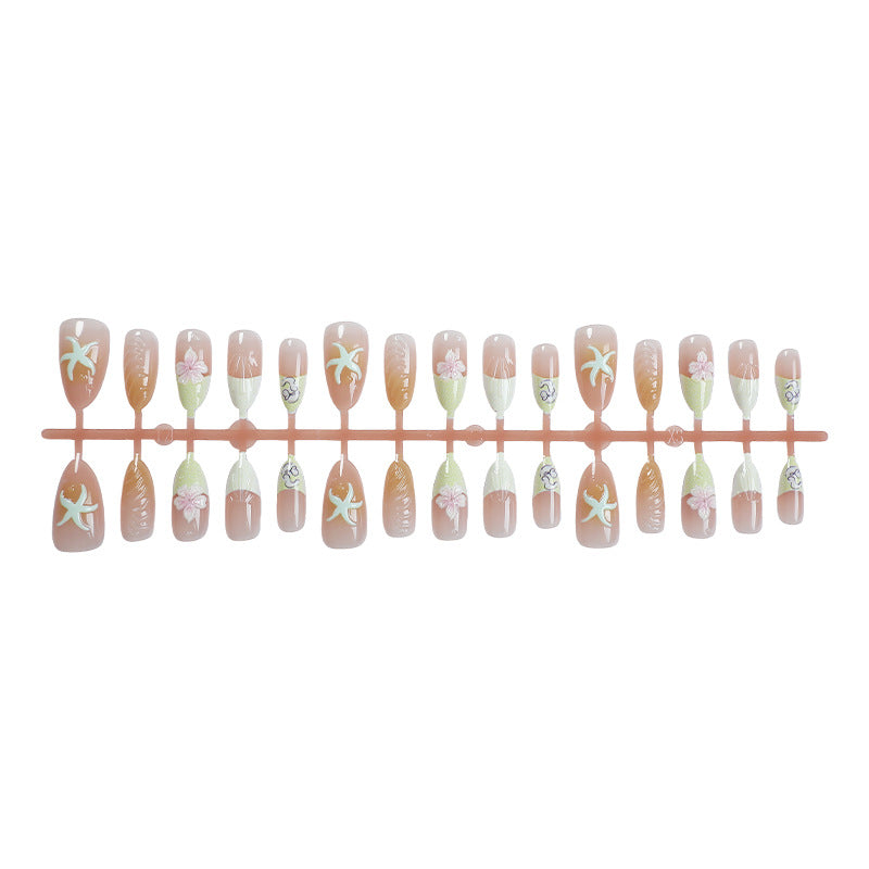 Dekoratives strandthemen Press-On Nagelset