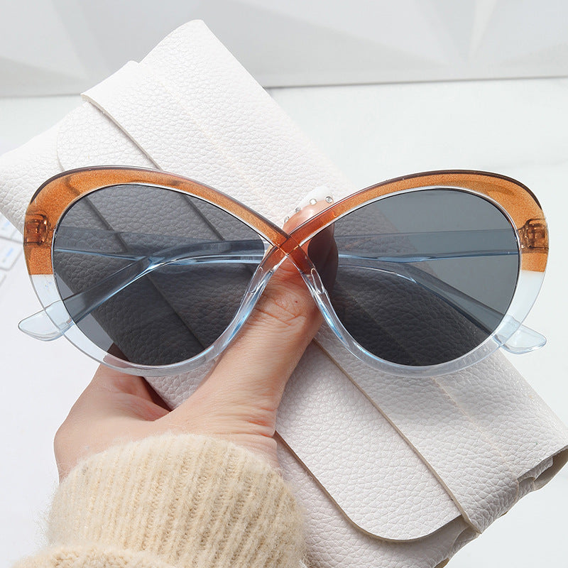 Damen Cat-Eye Sonnenbrille mit verspiegelten Gläsern Karnz