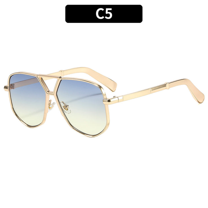 Geometrische Übergroße Piloten-Sonnenbrille  1787664349