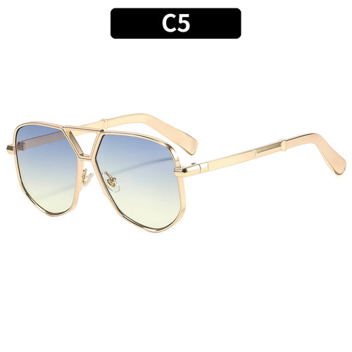 Geometrische Übergroße Piloten-Sonnenbrille  1787664349