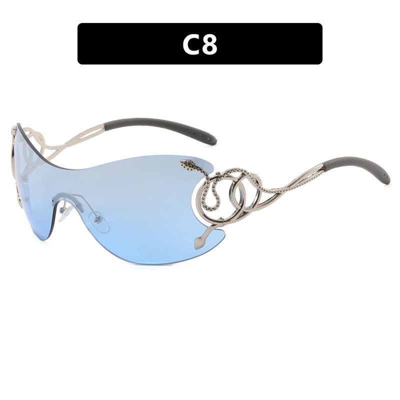 Damen futuristische Sonnenbrille mit verspieltem Design Karnz